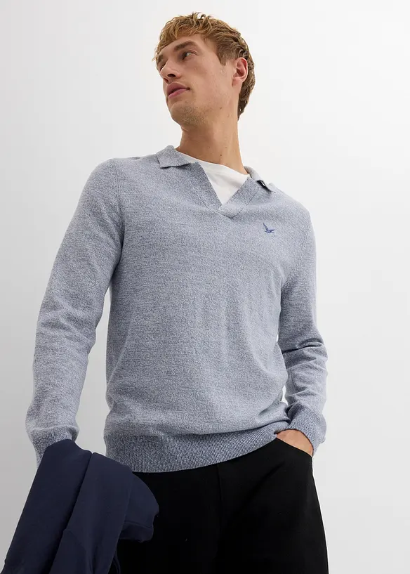 Finstrikket genser med bomull, bonprix