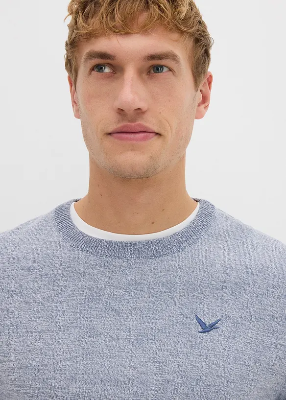 Finstrikket genser med bomull, bonprix