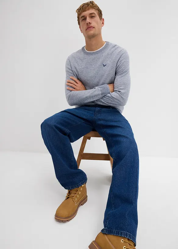 Finstrikket genser med bomull, bonprix