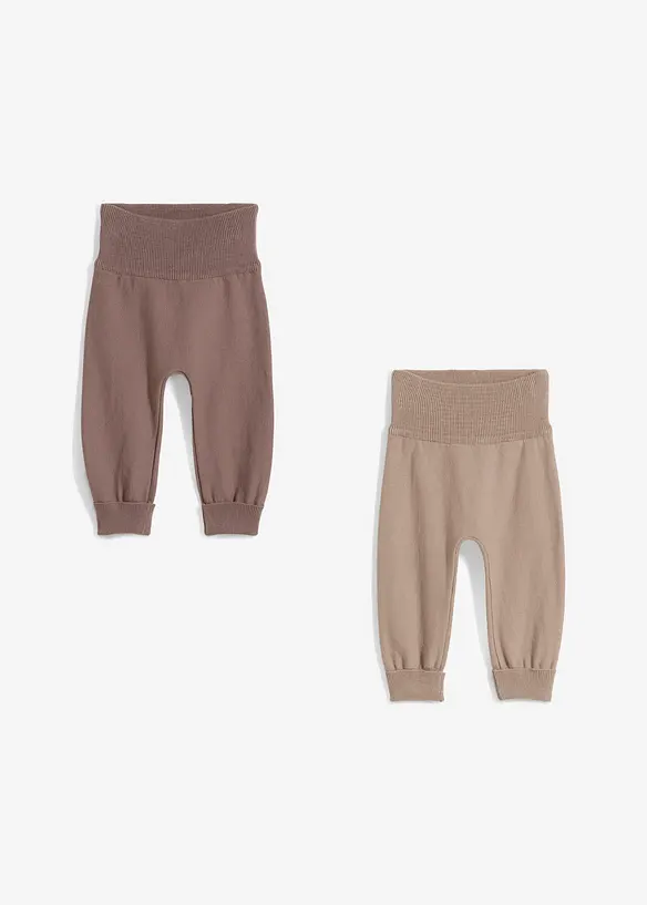 Strikkebukse til å vokse i av bomullsmiks (2-pack), bonprix