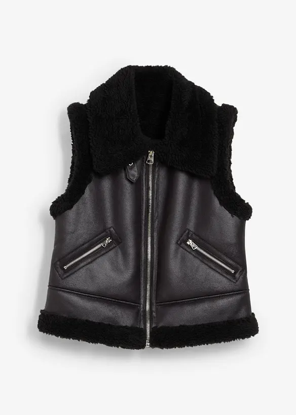 Vest i imitert skinn, bonprix