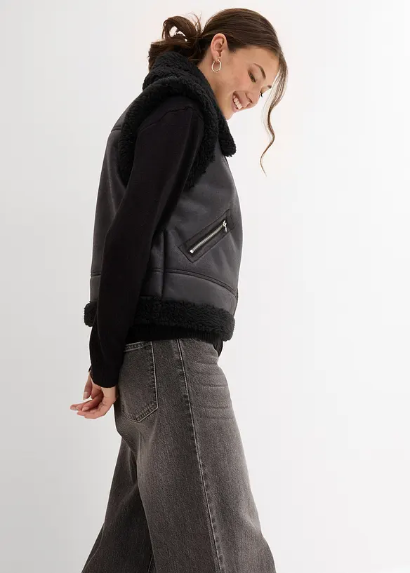 Vest i imitert skinn, bonprix