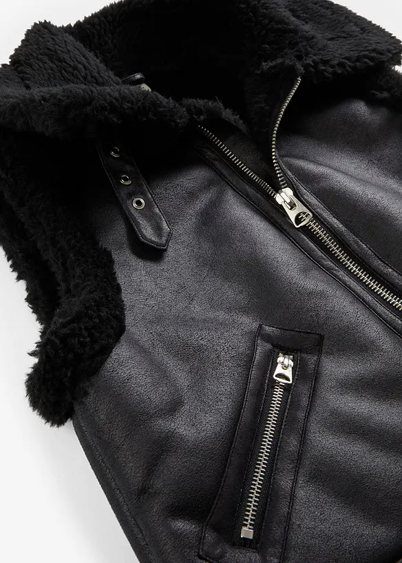 Vest i imitert skinn, bonprix