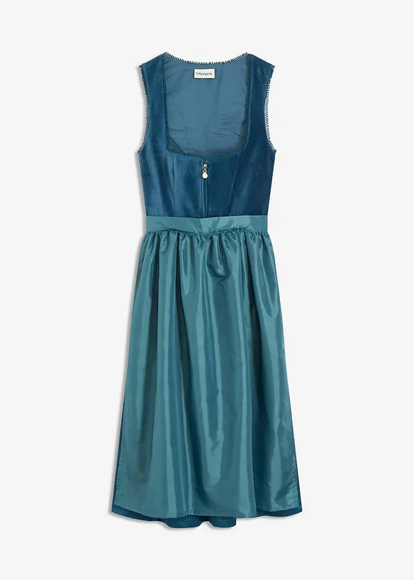 Dirndl med fløyel i midi-lengde (2-delt sett), bonprix