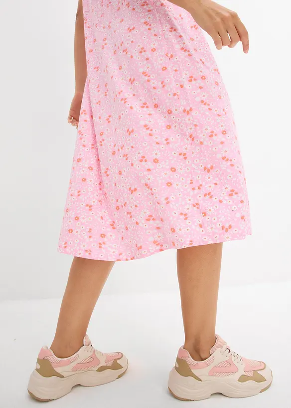 Trikotkjole i bomull, midi-lengde, bonprix