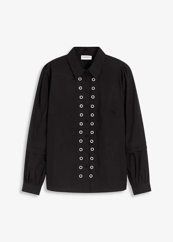 Bluse med naglepynt, bonprix