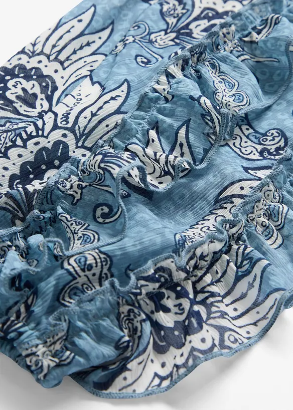 Chiffonbluse med rysjer, bonprix
