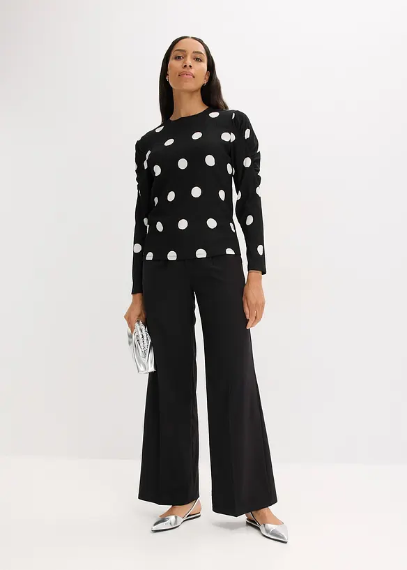 Langermet topp i strukturert krepp-materiale, bonprix