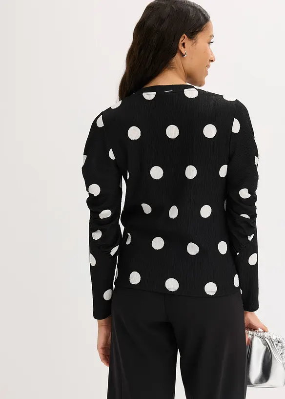 Langermet topp i strukturert krepp-materiale, bonprix