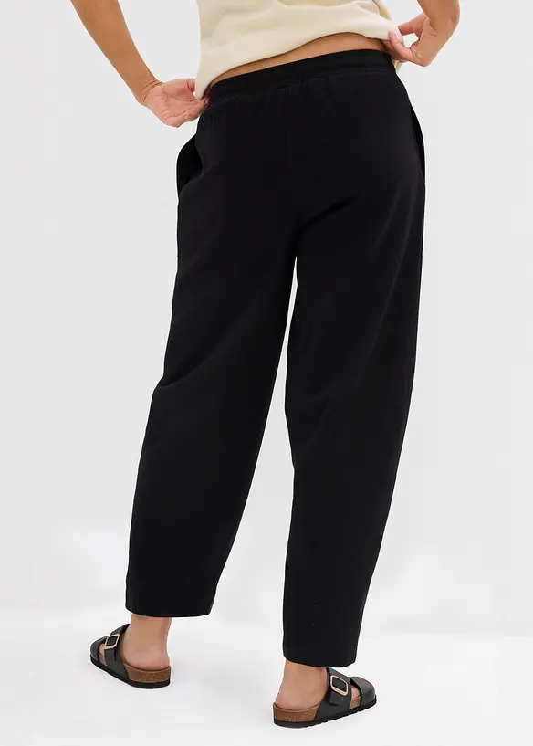 Joggebukse i 100% &oslash;kologisk bomull og barrel modell, bonprix