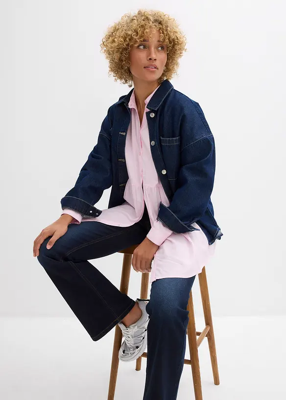 Lang bluse av viskose, bonprix