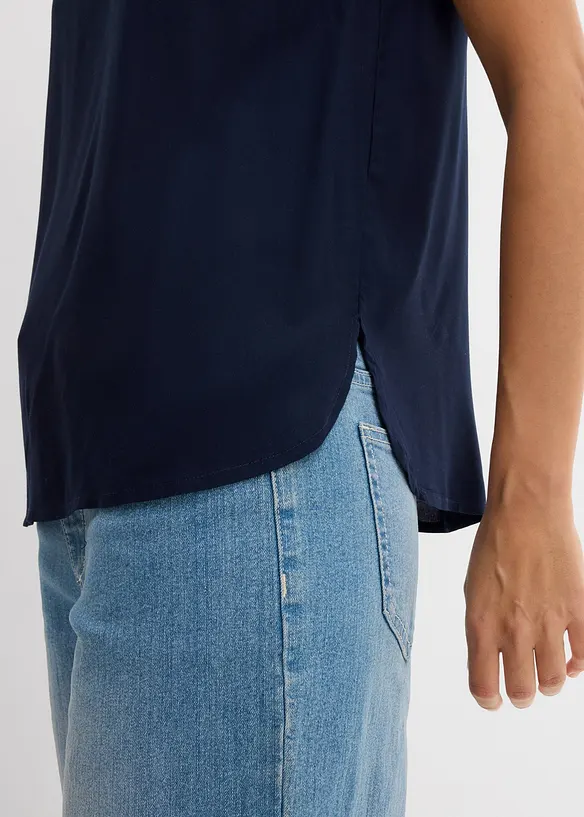 Ermeløs bluse i myk viskose, bonprix