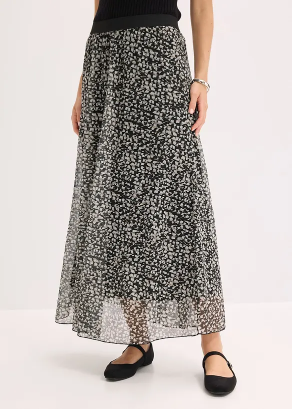 Jerseyskjørt med mesh, bonprix