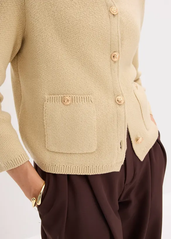 Cardigan i bomullsmiks, bonprix