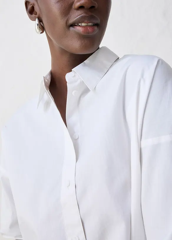 Oversized skjorte med silke, bonprix