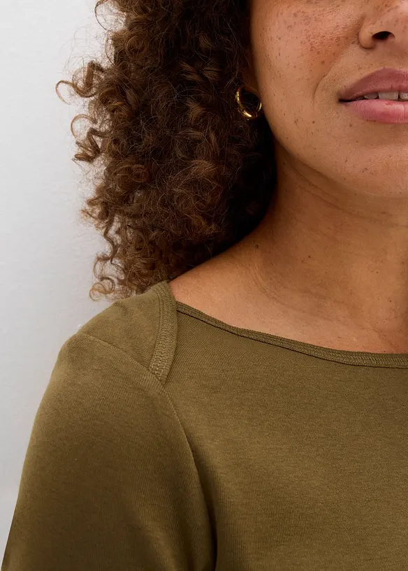 Oversized topp i 100% økologisk bomull, bonprix