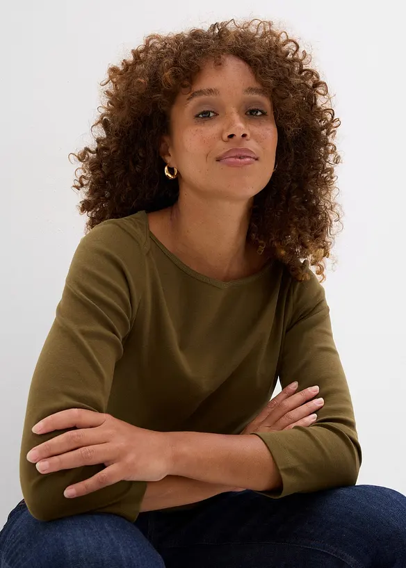 Oversized topp i 100% økologisk bomull, bonprix