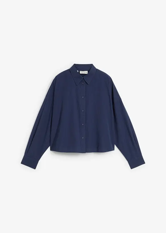 Kort, oversized skjorte med silke, bonprix