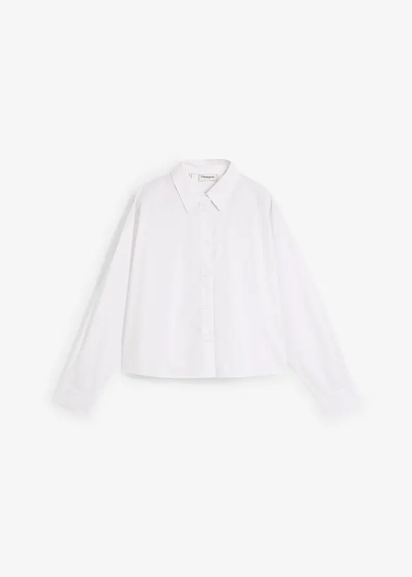 Oversized skjorte med silke, bonprix