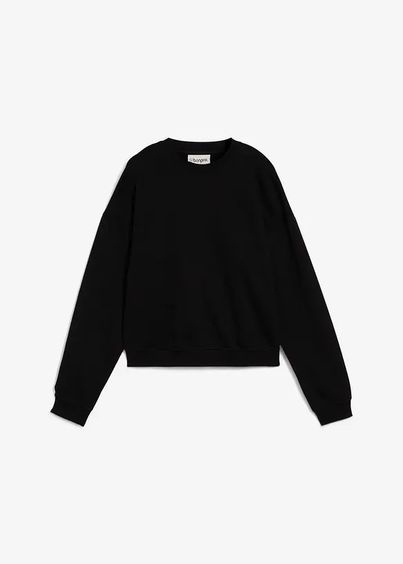 Kort, oversized sweatshirt i 100% økologisk bomull, bonprix