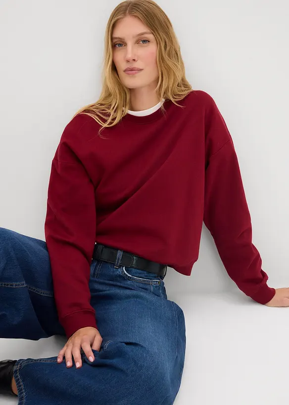 Oversized sweatshirt i 100% økologisk bomull, bonprix