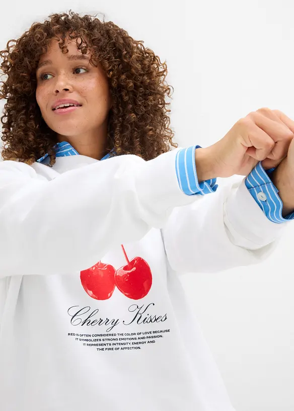 Oversized sweatshirt i 100% økologisk bomull, bonprix