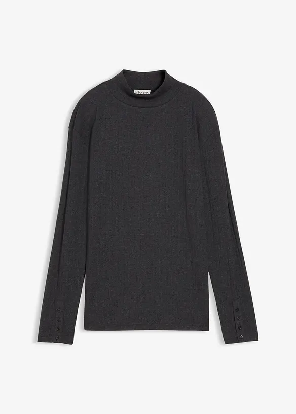 Langermet, ribbet topp, bonprix