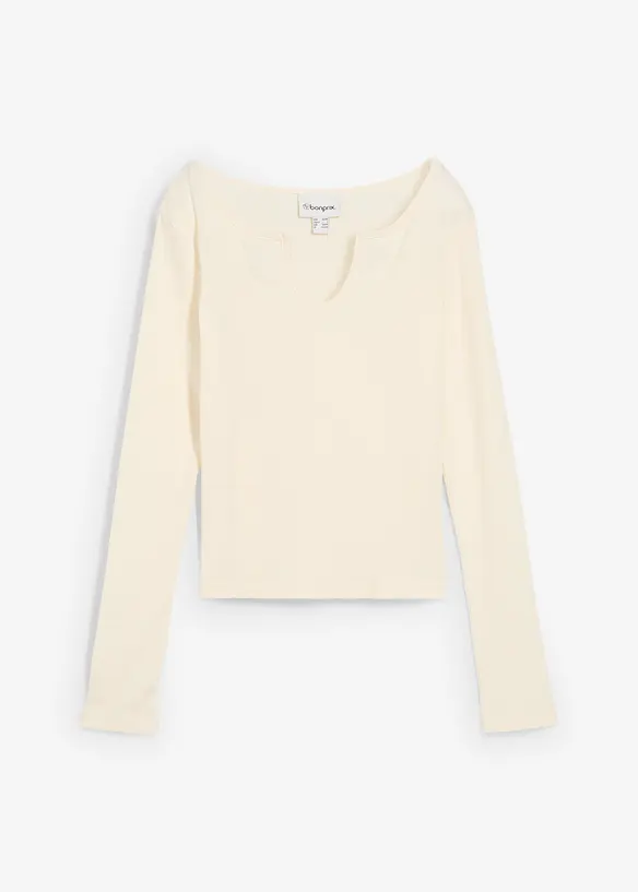 Ribbestrikket topp med økologisk bomull, bonprix