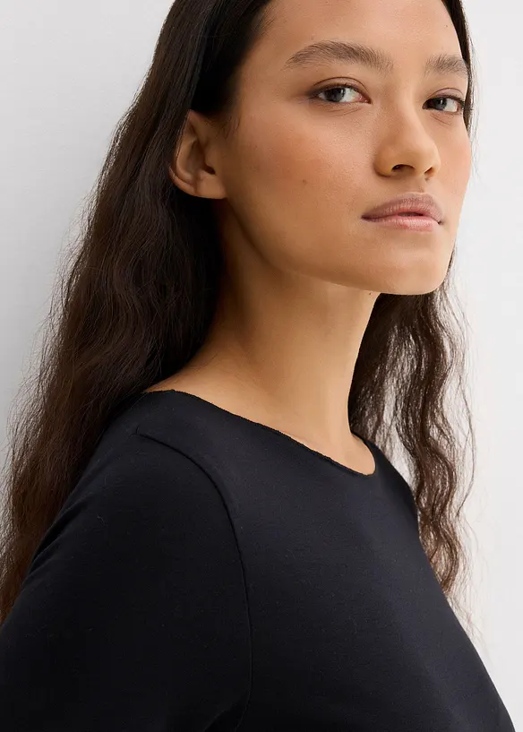 Langermet topp i lett materiale, bonprix