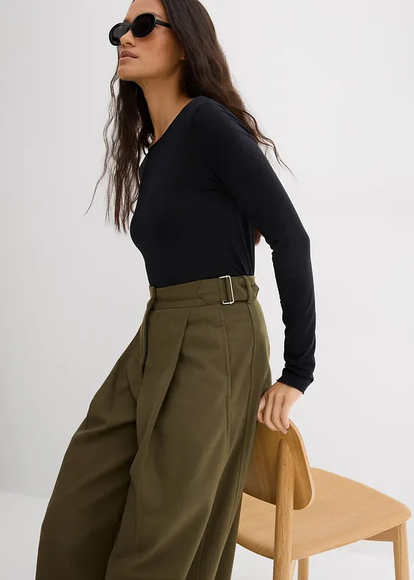 Langermet topp i lett materiale, bonprix