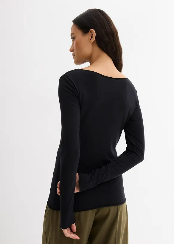 Langermet topp i lett materiale, bonprix