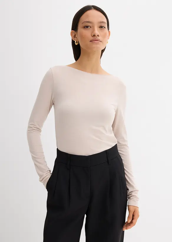 Langermet topp i lett materiale, bonprix