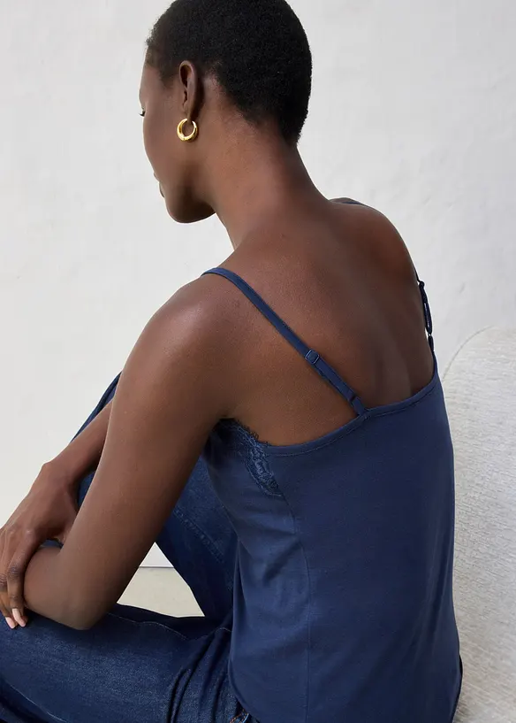 Singlet med ull og blonder, bonprix