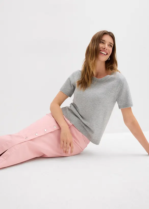 Midiskjørt i twill, bonprix
