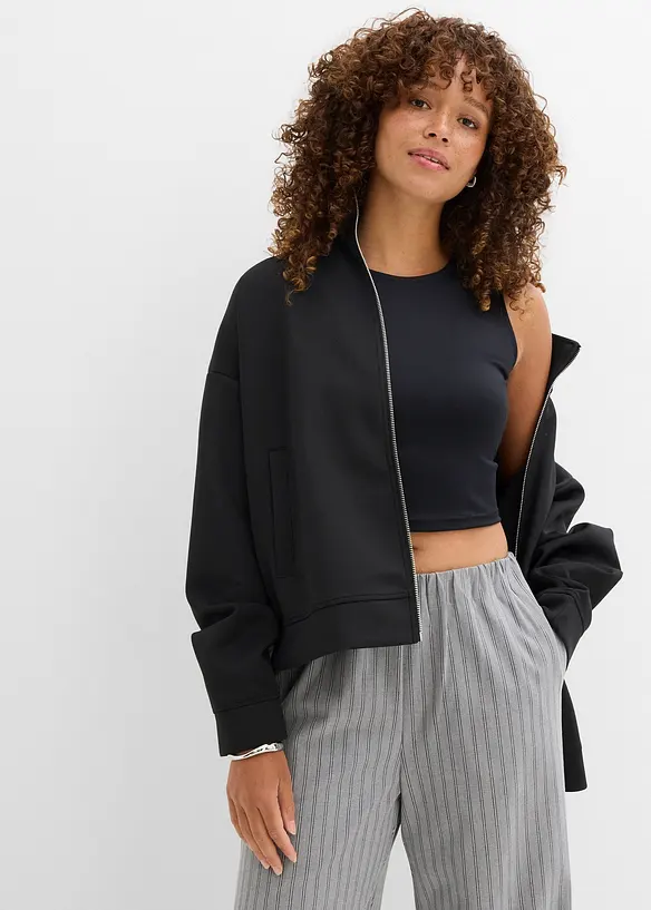 Figurnær cropped topp, dobbelpakning., bonprix