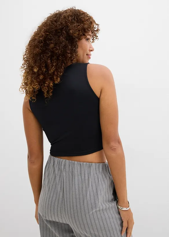 Figurnær cropped topp, dobbelpakning., bonprix