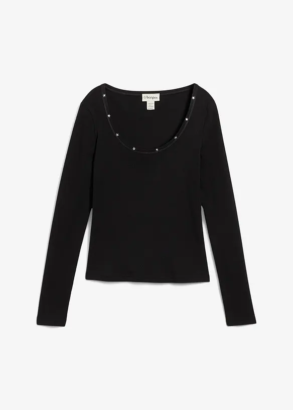 Ribbet topp i 100% økologisk bomull, bonprix