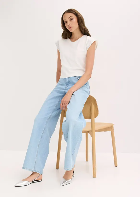 Topp med skulderputer, bonprix