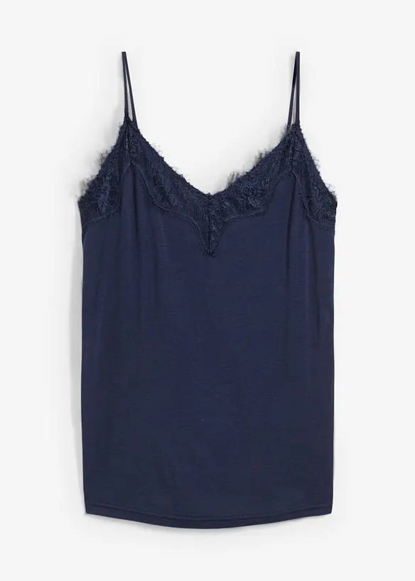 Singlet med ull og blonder, bonprix