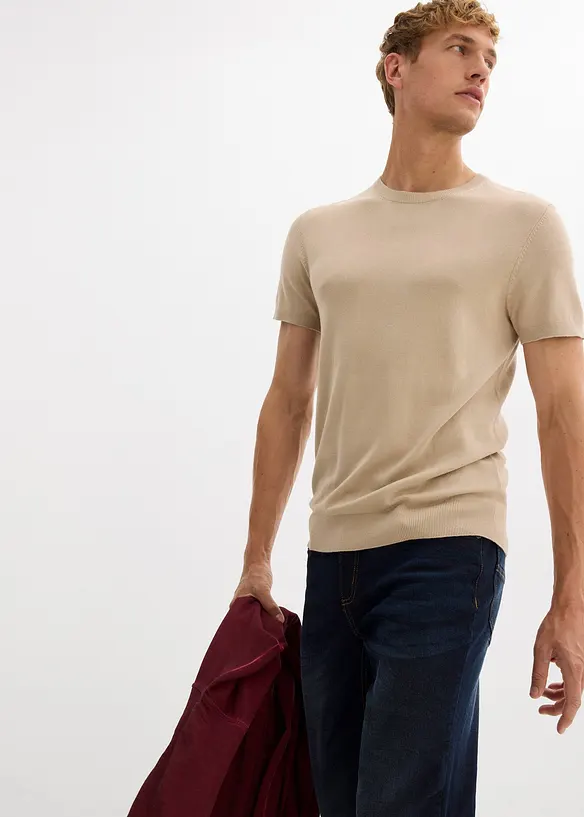T-skjorte i strikket materiale, bonprix