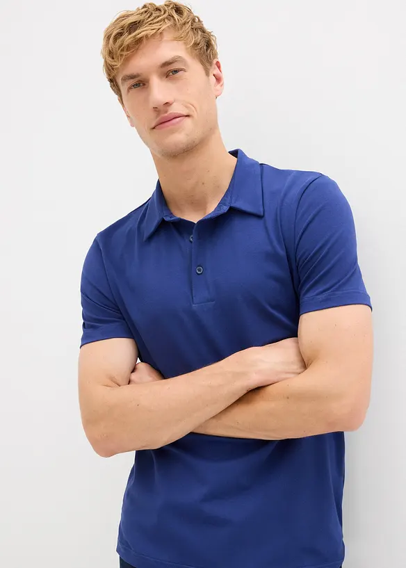 Stretch-poloskjorte i jersey, Slim Fit, bonprix