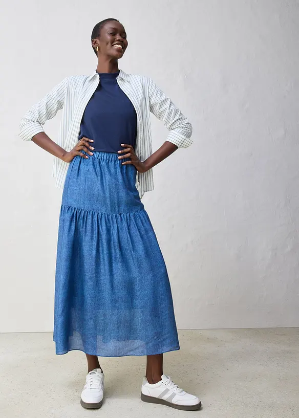 Topp med silke, bonprix