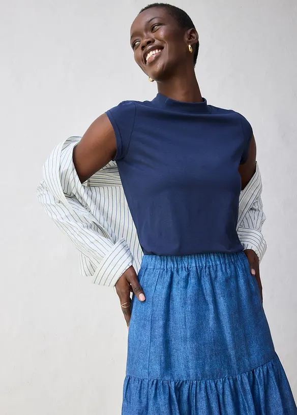 Topp med silke, bonprix