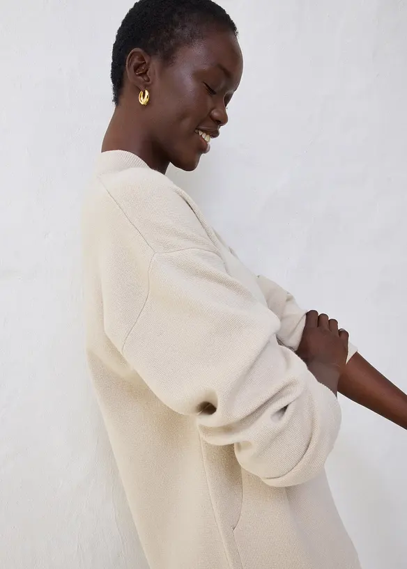 Oversized cardigan med merinoull, bonprix