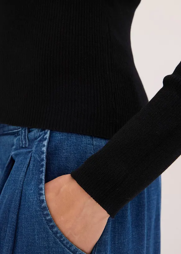 Genser i finstrikk med pyntedetalj, bonprix