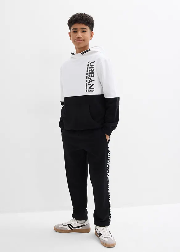 Sweatshirt med hette av økologisk bomull, bonprix