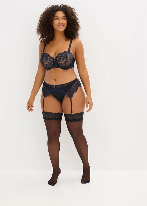 Strømpeholder i delikat Eyelash-blondemateriale, bonprix