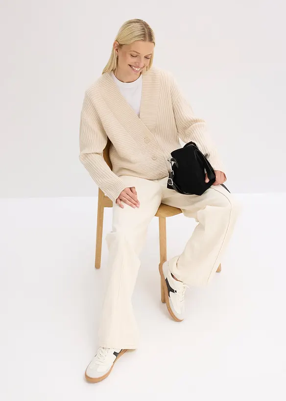 Ribbestrikket cardigan, bonprix