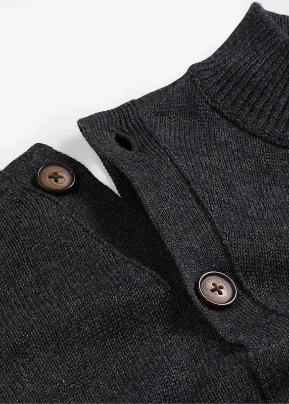 Genser med knappestolpe, bonprix