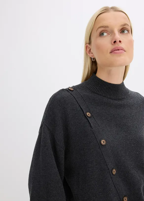 Genser med knappestolpe, bonprix